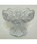 Ornate Clear Glass Candy Dish with Etching and Diecut Small - £27.51 GBP