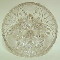 Large Ornate Clear Glass Etched Bowl - £39.50 GBP