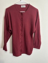 United Colors of Benetton Lambswool Red Button Up Sweater Sz Large Made ... - £31.91 GBP