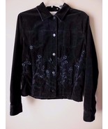 Jones New York Black Velveteen Jacket with Beaded Accents Misses size Me... - £23.08 GBP