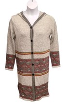 Paper Crane Sweater Womens Small  Gray Hooded Duster Cardigan Southwestern  - $22.62