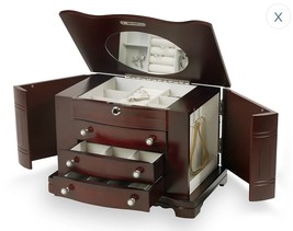 Mele Designs Velda Wood Jewelry Box in Mahogany - Lock Not Working Properly - £91.10 GBP