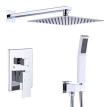 12&quot; Rainfall Shower Head and handheld shower faucet, Chrome Finish with ... - £129.79 GBP