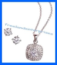 Necklace CZ Elegance Necklace Earring Gift Set Signature Brilliance NEW ... - $29.65