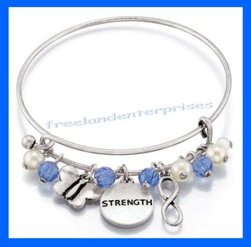 Primary image for Empowerment Charm Bracelet ~ Blue & Silvertone ~ NEW Boxed~Great Gift~ Speak Out