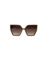 Quay Australia Hotel Lobby Oversized Square Sunglasses Doe Brown 53MM - $83.16