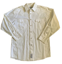 Panhandle Slim White Pearl Snap Western Shirt Embroidered Design Men’s Medium - £37.75 GBP