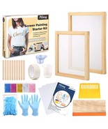 42 Pieces Screen Printing Kit With Instructions, Include 2 Pieces Wood S... - £36.33 GBP