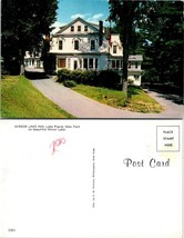 New York(NY) Lake Placid Mirror Lake Inn Entrance Driveway Flag VTG Postcard - £7.51 GBP