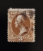 1873 3c Official Department of Treasury Stamp, Brown Scott O74 Used - $1.99
