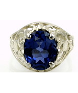 SR004, Created Blue Sapphire Sterling Silver - $34.56