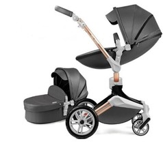 2 in 1 Dark Grey Baby Stroller Car Seat Bassinet Carriage 360° Travel Sy... - £435.13 GBP