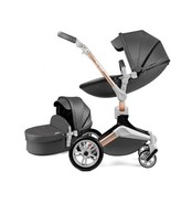 2 in 1 Dark Grey Baby Stroller Car Seat Bassinet Carriage 360° Travel Sy... - £435.28 GBP