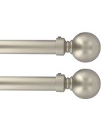 2 Pack Adjustable 1&quot; Single Window Curtain Rod 50&quot; to 82&quot; Silver - £94.63 GBP