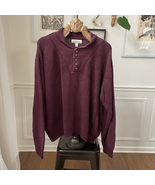 Cabela’s Burgundy Chinky Ribbed Henley Sweater XL - $504.20 MXN