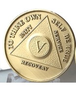5 Year AA Medallion And Stand Alcoholics Anonymous Sobriety Chip Set - £3.10 GBP