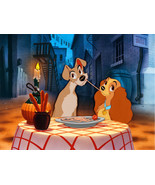 Lady and the Tramp Bella Notte spaghetti scene ceramic tile mural backsp... - $80.67 CAD+