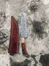 12&quot; Custom Handmade Forged Damascus Steel Chef Knife Kitchen Knife Wood Handle - £22.06 GBP