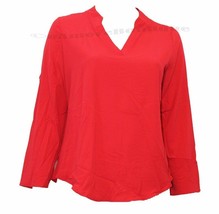 New PLUS SIZE RED Chiffon Blouse top V Neck Loose Fitting XL XXL - £16.74 GBP