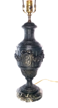 Antique Fabrication De Francaise Paris Spelter Lamp Garland &amp;Heraldic c1892-1915 - £301.80 GBP