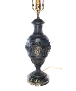 Antique Fabrication De Francaise Paris Spelter Lamp Garland &amp;Heraldic c1... - $395.00