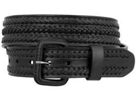 Mens Braided Cowboy Belt Removable Buckle Authentic Leather Rodeo Wester... - $18.99