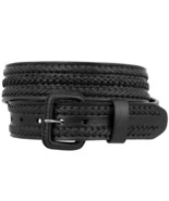Mens Braided Cowboy Belt Removable Buckle Authentic Leather Rodeo Wester... - £15.14 GBP