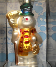 Brass Key Christmas Ornament 2004 Frosty The Snowman Holding Broom Origi... - £11.79 GBP