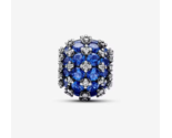 2024 Valentine Release 925 Sterling Silver Sparkling Pavé Round Blue Charm - $18.50