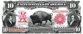 Currency Bank Note -  US $10.00 Dollar (1901) - Canvas Art Poster 10&quot; x 24&quot; - £15.74 GBP