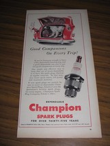 1947 Print Ad Champion Spark Plug Hunting Dog in Trunk of Car - £9.42 GBP