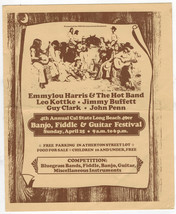 Jimmy Buffett Program 1970&#39;S CAL State 49er Long Beach Festival Emmylou Harris  - £54.73 GBP