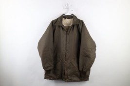 Vtg 70s Streetwear Mens L Distressed Deep Pile Fleece Lined Coaches Jacket USA - £46.50 GBP