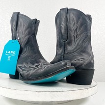 NEW Lane LEXINGTON Black Cowboy Boots 7.5 Short Leather Western Ankle Sn... - $193.05