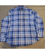 Ralph Lauren Button Up Shirt Men&#39;s XXL Classic Fit Blue Plaid Logo Colla... - $29.78 CAD
