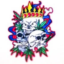 Professionally embroidered full colored POT-KING SKULLS patch - $3.99