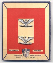 Vintage US Army N.S. Meyer Carded Colonel Insignia Set 1/20 Silver Fille... - £11.85 GBP