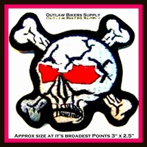 White Skull &amp; CrossBones with RED EYES - £2.39 GBP