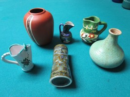 LOT of 6 Small Ceramic VASES from 3 to 5&quot; [*GLASS13] - $470.89 MXN