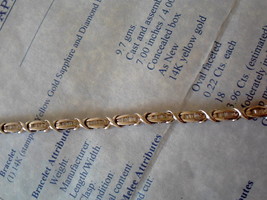 	10k Gold 1 Ct Diamond Baguette X Link Tennis Bracelet  - £1,056.62 GBP