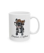 French Bulldog Frenchie Bonjour Caffeine Leopard Bow Reading Mug Cup| - $11.99