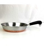 Vtg 1801 Revere Ware 9&quot; Skillet Fry Pan Stainless Steel Copper Clad NO LID - $26.72