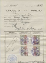 1914-15 Mexico Mining Tax Document Banco de Oro Gold Mine Sonora Revenue... - £108.19 GBP