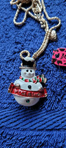 New Betsey Johnson Necklace Snowman Let It Snow Christmas Holiday Collectible - £11.98 GBP
