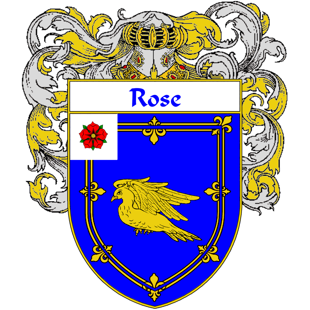 Rose Family Crest / Coat of Arms JPG and PDF - Instant Download