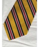 Robert Talbot Oak Hill Repp Tie Gold Red Black Stripe Silk USA Made - $371.23 MXN
