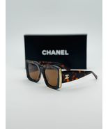 CHANEL CH5435 Tortoise Rectangle Sunglasses in Acetate with Brown Gradie... - £251.63 GBP