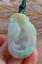 Certified Green Yellow Natural A Jade jadeite pendant Parrot Ruyi Flower 574307 - £36.76 GBP