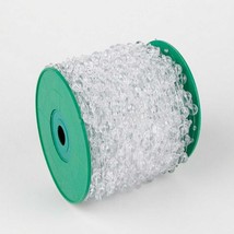 60M 1 Roll 8mm Acrylic Chandelier Clear Crystal Bead Garland Wedding Center DIY - £13.37 GBP