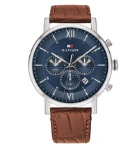 Tommy Hilfiger Men’s Watch 1710393 Quartz Leather Strap With Blue Dial 44mm - £79.37 GBP